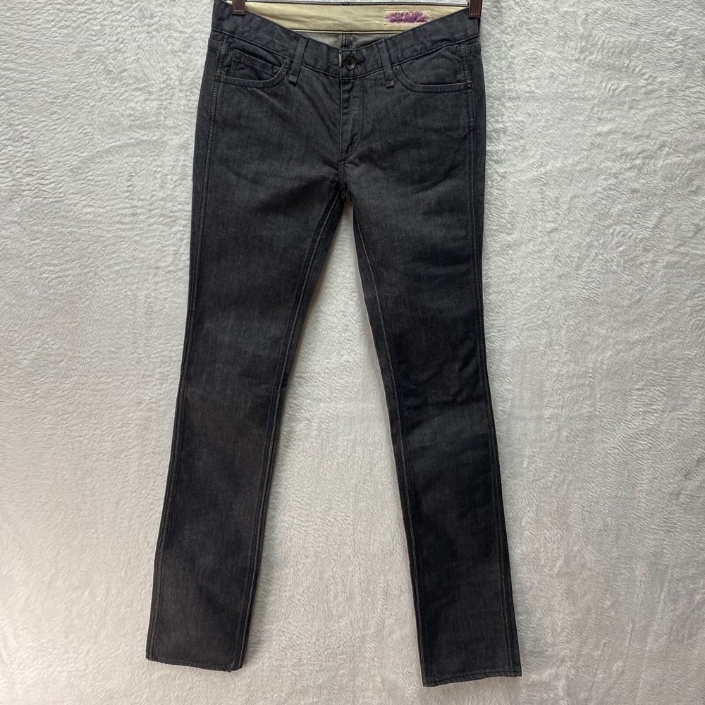 Rag & Bone Jeans Handmade in NC Women 26 TALL Slate Dark Grey Low Rise Skinny